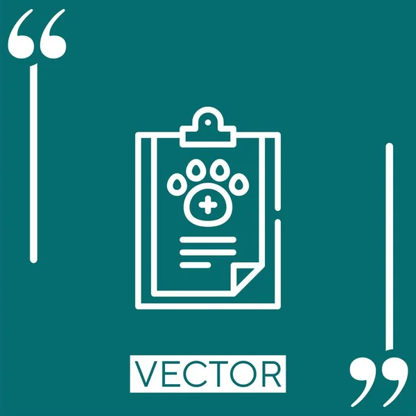 Icono Del Vector Veterinario Icono Lineal Línea Carrera Editable — Vector de stock