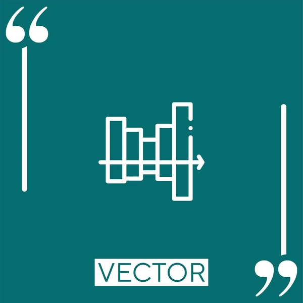 Balkendiagramm Vektorsymbol Lineares Symbol Bearbeitbare Strichlinie — Stockvektor