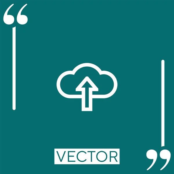 Ícone Vetor Computação Nuvem Ícone Linear Linha Curso Editável — Vetor de Stock