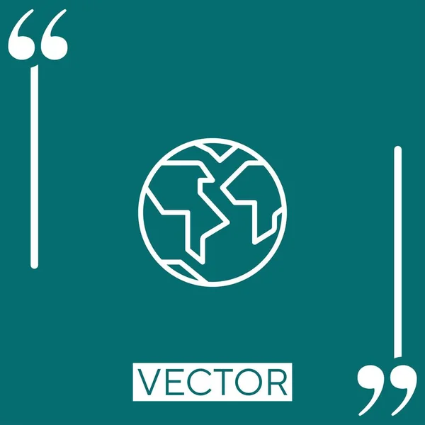 Icono Del Vector Tierra Icono Lineal Línea Acariciada Editable — Archivo Imágenes Vectoriales