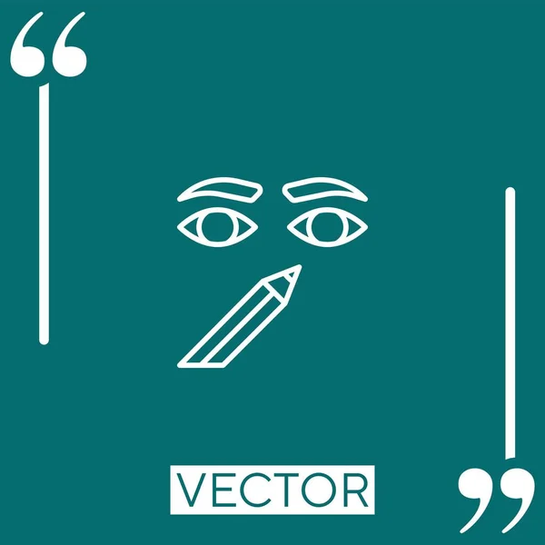 Icône Vectorielle Eyeliner Icône Linéaire Ligne Caressée Modifiable — Image vectorielle