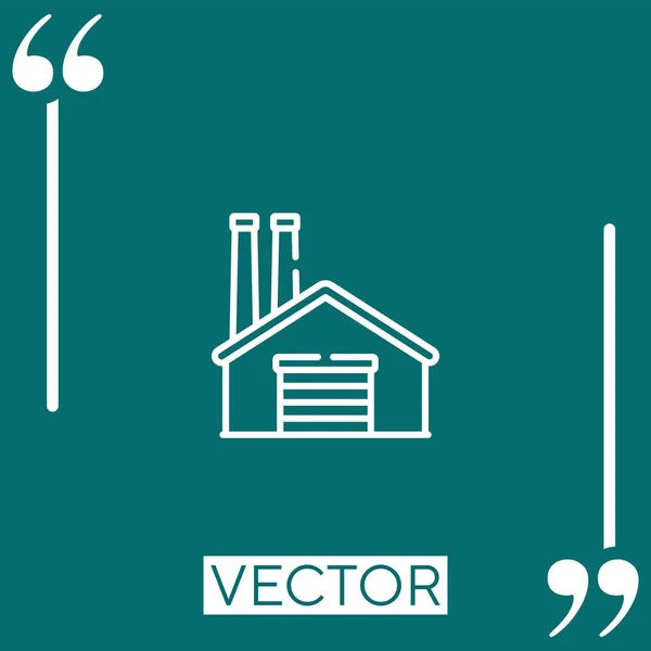 Factory Vector Icon Linear Icon Editable Stroke Line — Stock Vector