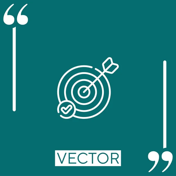 Objetivo Icono Vectorial Icono Lineal Línea Carrera Editable — Vector de stock
