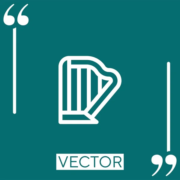 Ícone Vetor Harpa Ícone Linear Linha Encadeada Editável — Vetor de Stock