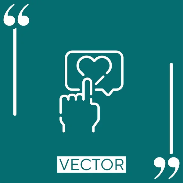 Ícone Vetor Amor Ícone Linear Linha Encadeada Editável — Vetor de Stock