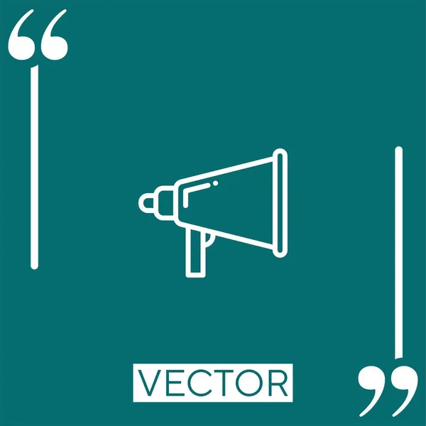 Ikona Vektoru Megafonu Lineární Ikona Upravitelná Čára Tahu — Stockový vektor