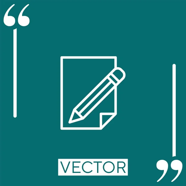 Ícone Vetor Lápis Ícone Linear Linha Curso Editável — Vetor de Stock