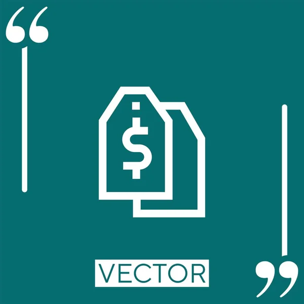 Precio Icono Vector Icono Lineal Línea Carrera Editable — Vector de stock