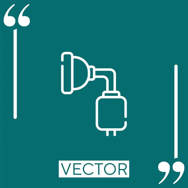 Icono Del Vector Respirador Icono Lineal Línea Acariciada Editable — Archivo Imágenes Vectoriales