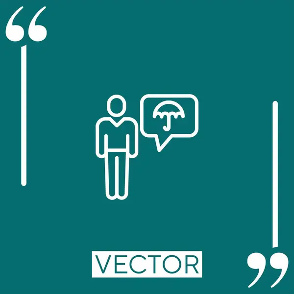 Icono Del Vector Vendedor Icono Lineal Línea Carrera Editable — Vector de stock