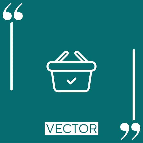 Warenkorb Vektor Symbol Lineares Symbol Editierbare Strichlinie — Stockvektor