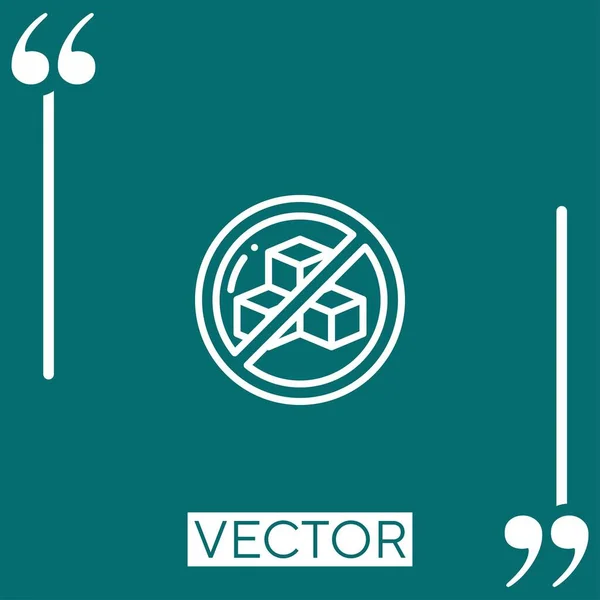 Ícone Vetor Açúcar Ícone Linear Linha Curso Editável — Vetor de Stock