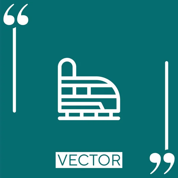 Tren Vector Icono Icono Lineal Línea Acariciada Editable — Vector de stock