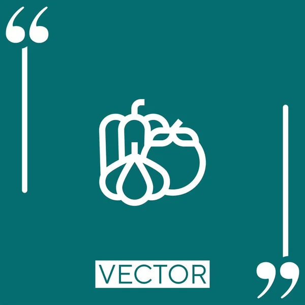 Ícone Vetor Vegetal Ícone Linear Linha Encadeada Editável — Vetor de Stock