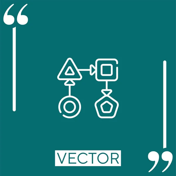 Ícone Vetor Fluxo Trabalho Ícone Linear Linha Encadeada Editável — Vetor de Stock