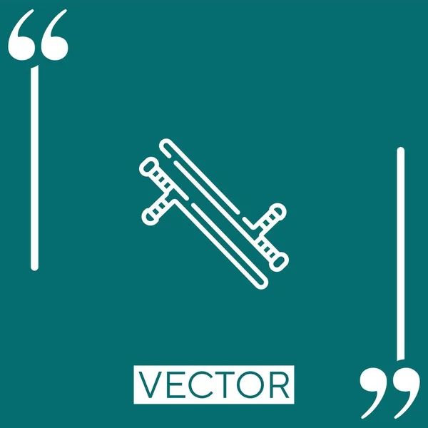 Ícone Vetorial Baton Ícone Linear Linha Encadeada Editável — Vetor de Stock