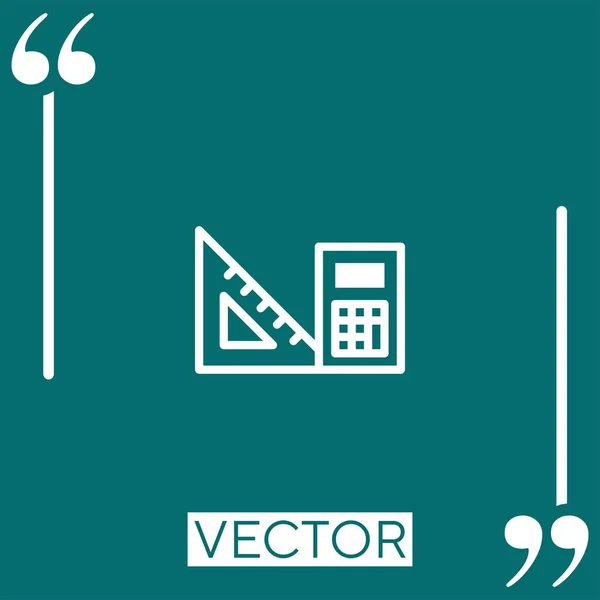 Calculadora Vector Icono Icono Lineal Línea Acariciada Editable — Vector de stock
