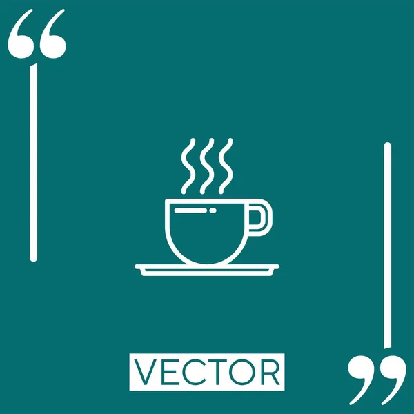 Taza Café Icono Vectorial Icono Lineal Línea Acariciada Editable — Vector de stock