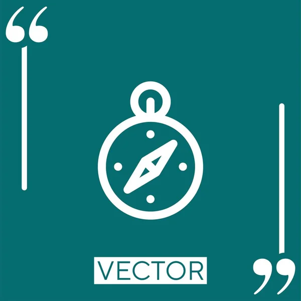 Brújula Vector Icono Icono Lineal Línea Acariciada Editable — Archivo Imágenes Vectoriales