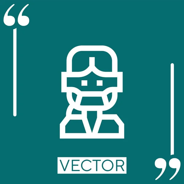 Zahnarzt Vektorsymbol Lineares Symbol Editierbare Strichlinie — Stockvektor