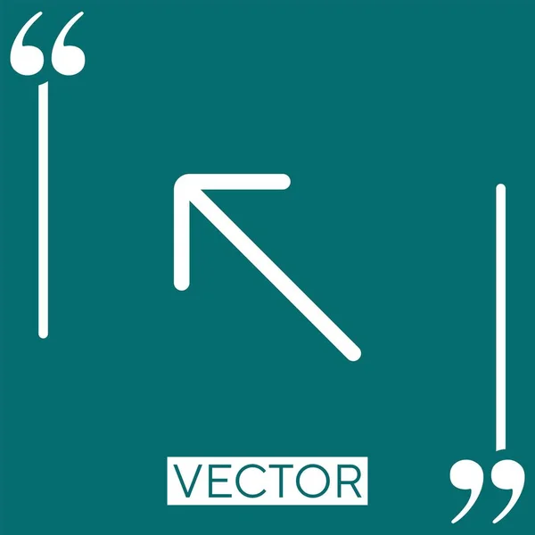 Ícone Vetorial Seta Diagonal Ícone Linear Linha Curso Editável — Vetor de Stock