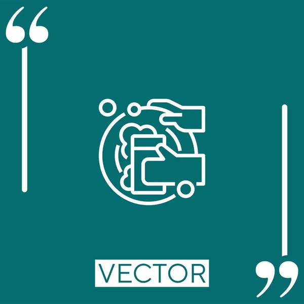 Mytí Nádobí Vektorová Ikona Lineární Ikona Upravitelná Čára Tahu — Stockový vektor