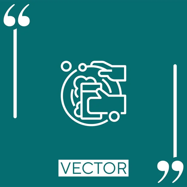 Ícone Vetor Lavagem Pratos Ícone Linear Linha Curso Editável —  Vetores de Stock