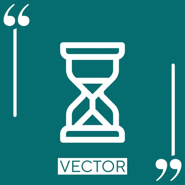 Sanduhr Vektor Symbol Lineares Symbol Editierbare Strichlinie — Stockvektor