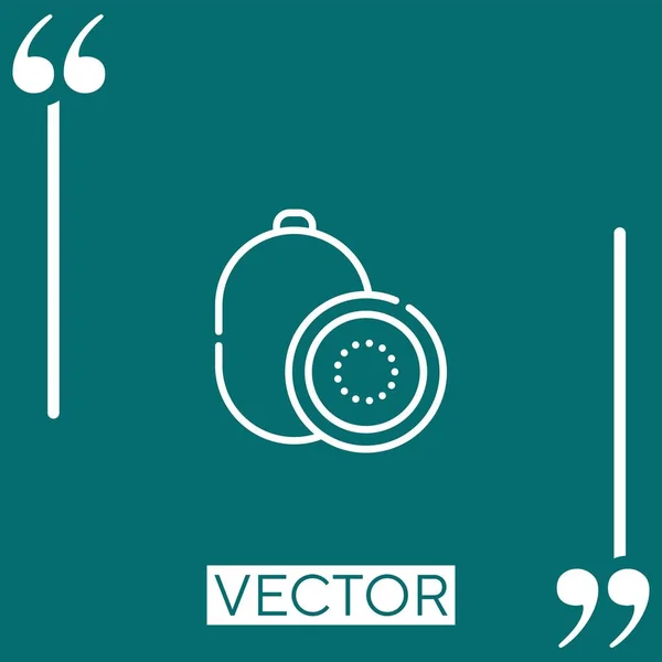 Kiwi Vector Icono Icono Lineal Línea Carrera Editable — Vector de stock