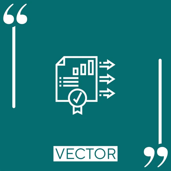 Statistik Vektor Symbol Lineares Symbol Editierbare Strichlinie — Stockvektor