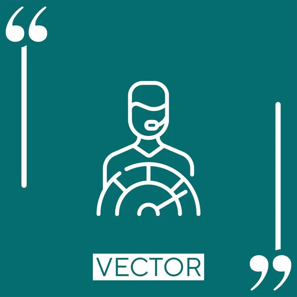 Call Center Agent Vektor Symbol Lineares Symbol Editierbare Strichlinie — Stockvektor