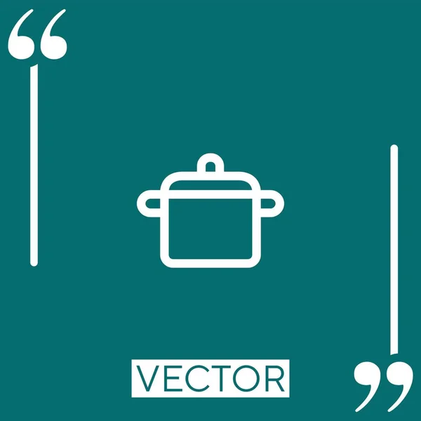 Cocina Olla Vector Icono Icono Lineal Línea Carrera Editable — Vector de stock