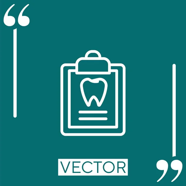 Ícone Vetorial Relatório Médico Ícone Linear Linha Curso Editável — Vetor de Stock