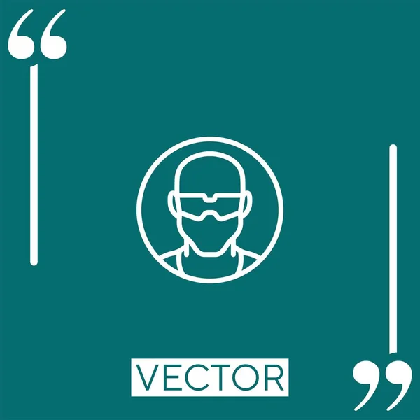 Schutzbrillen Vektor Symbol Lineares Symbol Editierbare Strichlinie — Stockvektor
