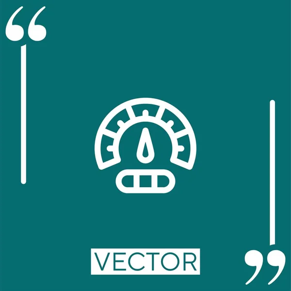 Tacho Vektorsymbol Lineares Symbol Editierbare Strichlinie — Stockvektor