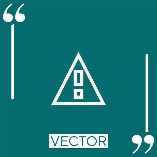 Icône Vectorielle Avertissement Icône Linéaire Ligne Course Modifiable — Image vectorielle