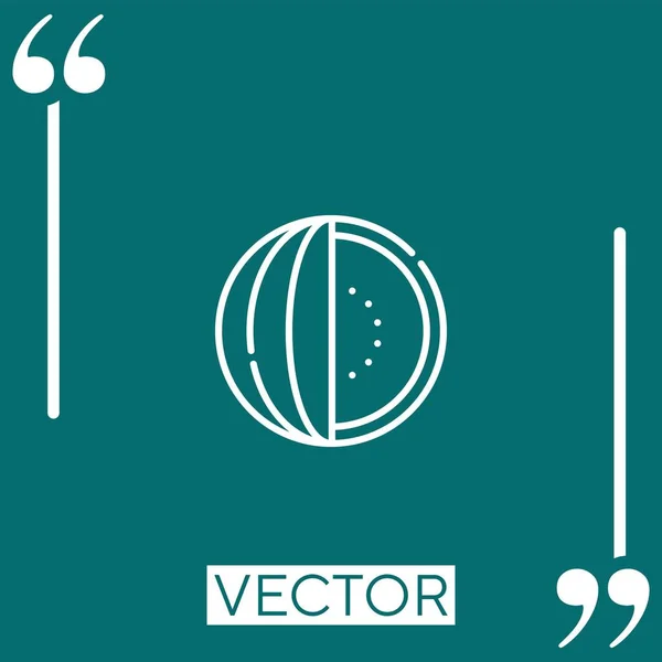 Icône Vectorielle Pastèque Icône Linéaire Ligne Course Modifiable — Image vectorielle
