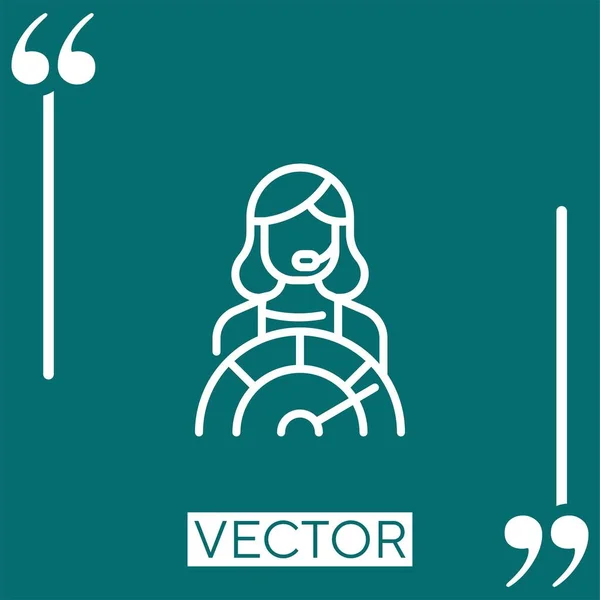 Call Center Agent Vector Icon Icono Lineal Línea Carrera Editable — Vector de stock