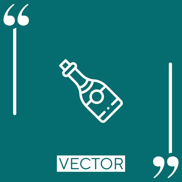 Icône Vectorielle Champagne Icône Linéaire Ligne Course Modifiable — Image vectorielle