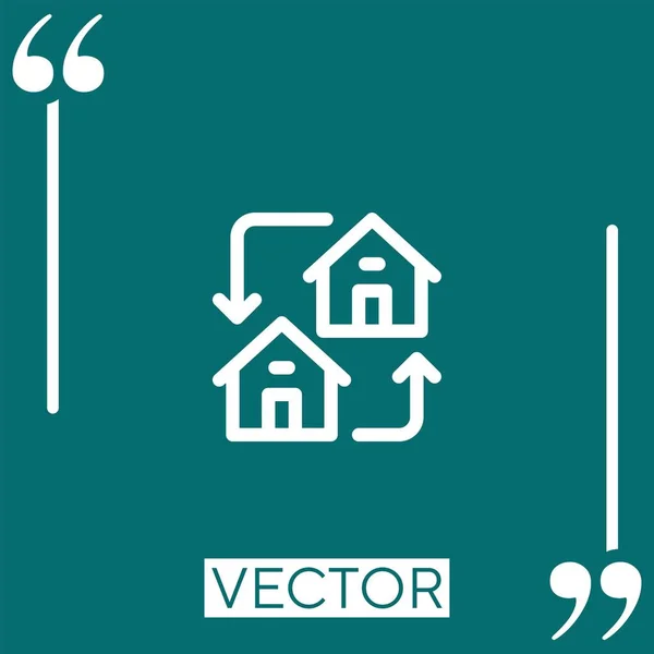 Ícone Vetor Troca Ícone Linear Linha Curso Editável — Vetor de Stock