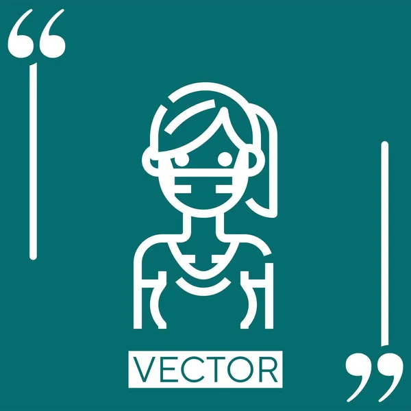 Cara Máscara Vector Icono Icono Lineal Línea Carrera Editable — Archivo Imágenes Vectoriales