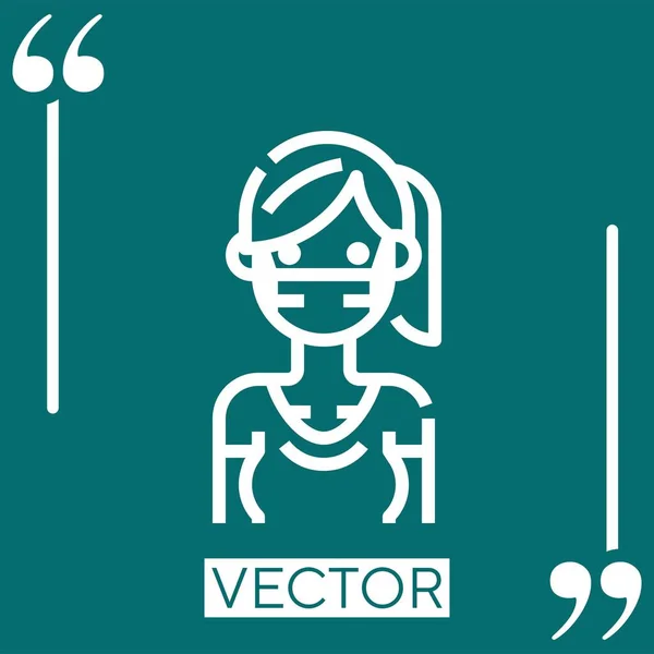 Ícone Vetor Máscara Facial Ícone Linear Linha Curso Editável — Vetor de Stock