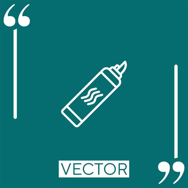 Icono Del Vector Capilar Icono Lineal Línea Carrera Editable — Vector de stock