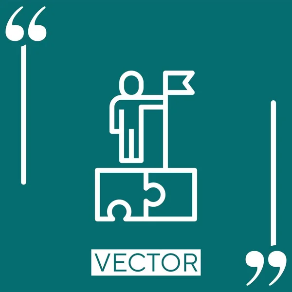 Ícone Líder Vetor Ícone Linear Linha Curso Editável —  Vetores de Stock