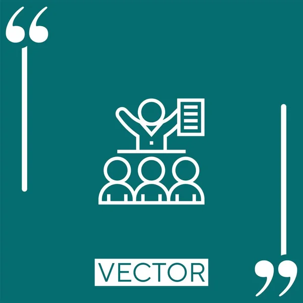 Meeting Vektor Symbol Lineares Symbol Editierbare Strichlinie — Stockvektor