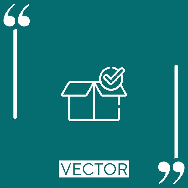 Package Vector Icon Icona Lineare Linea Corsa Modificabile — Vettoriale Stock