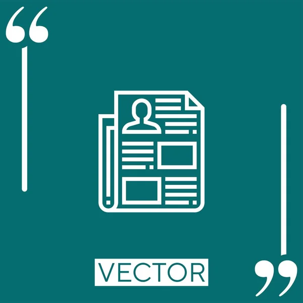 Portafolio Icono Vector Icono Lineal Línea Carrera Editable — Vector de stock