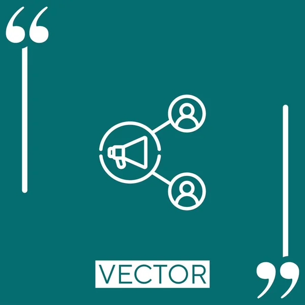 Ícone Vetor Promoção Ícone Linear Linha Curso Editável — Vetor de Stock