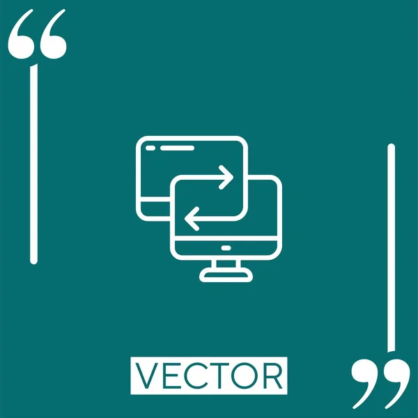 Sync Vektor Symbol Lineares Symbol Editierbare Strichlinie — Stockvektor