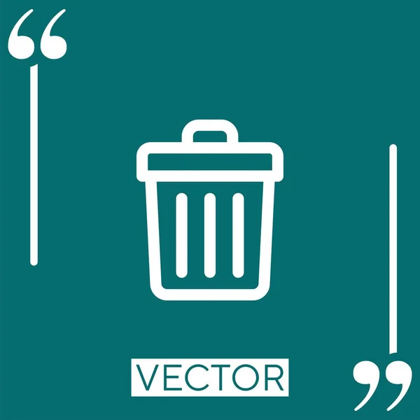 Ícone Vetor Lixo Ícone Linear Linha Curso Editável — Vetor de Stock
